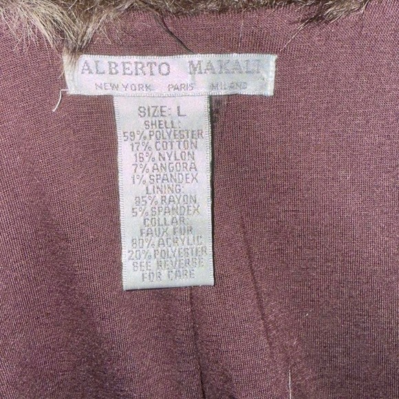 Alberto Makali Faux Fur Collar Vest Size L Y2K Baroque Print, Flaw Read - Picture 6 of 6